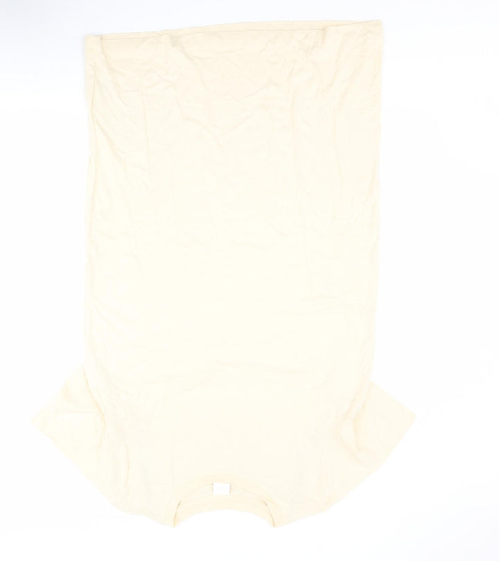 H&M Womens Beige 100% Cotton T-Shirt Dress Crew Neck Pullover