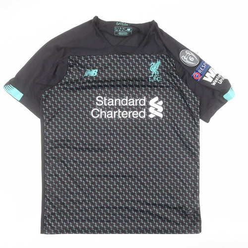 New Balance Mens Black Geometric Polyester  T-Shirt Size XL V-Neck  - Liverpool FC