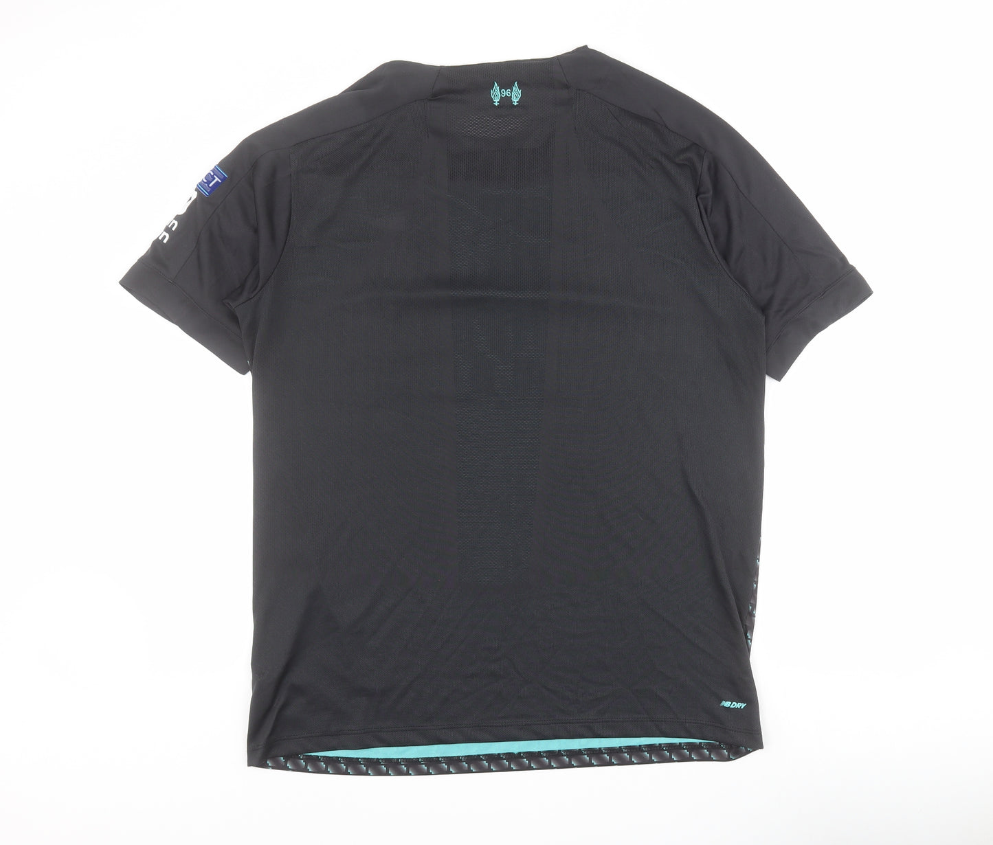 New Balance Mens Black Geometric Polyester  T-Shirt Size XL V-Neck  - Liverpool FC