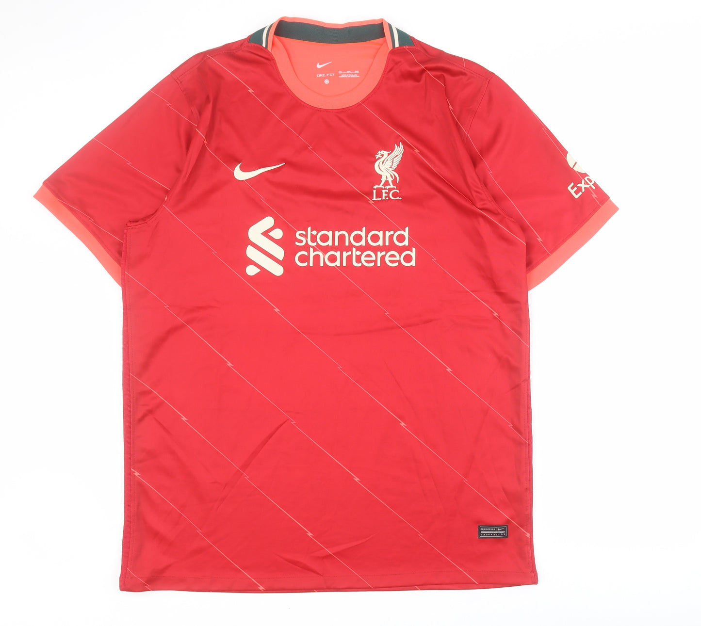 Nike Mens Red  Polyester  T-Shirt Size 2XL Round Neck  - Liverpool FC