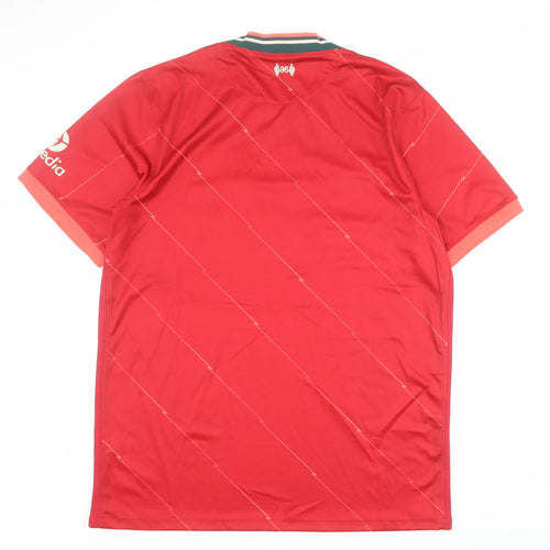 Nike Mens Red  Polyester  T-Shirt Size 2XL Round Neck  - Liverpool FC