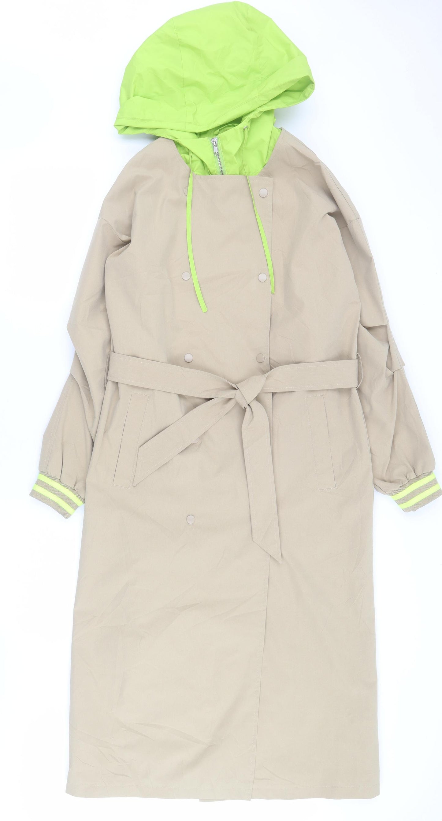 Missguided Womens Brown   Trench Coat Coat Size M  Zip
