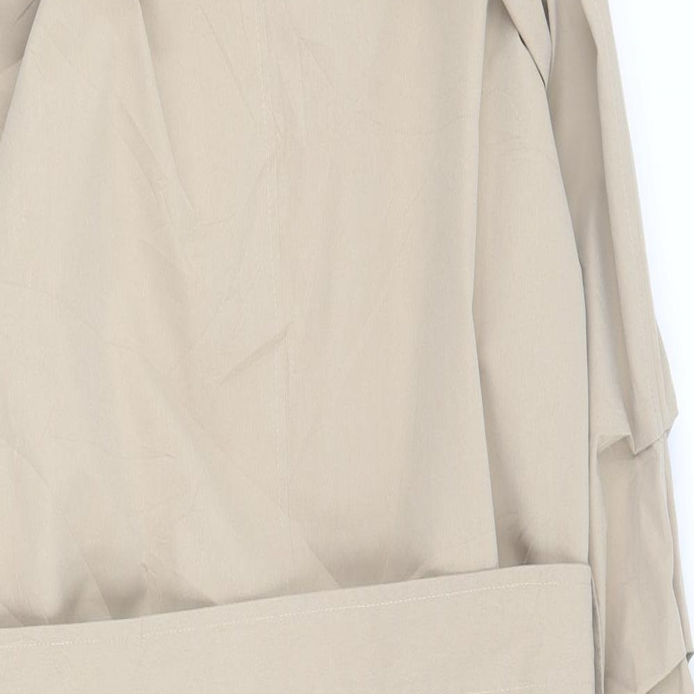 Missguided Womens Brown   Trench Coat Coat Size M  Zip