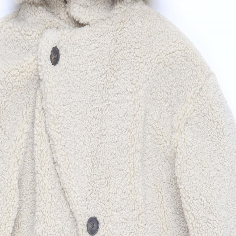 Boohoo Man Mens Beige   Overcoat Coat Size XL  Button