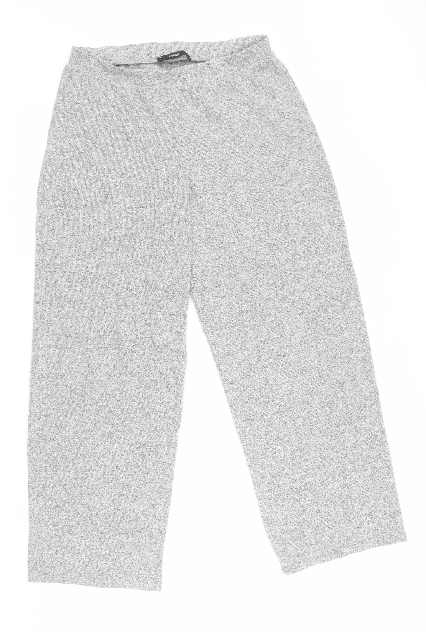 George Womens Grey Solid Polyester Top Lounge Pants Size 12