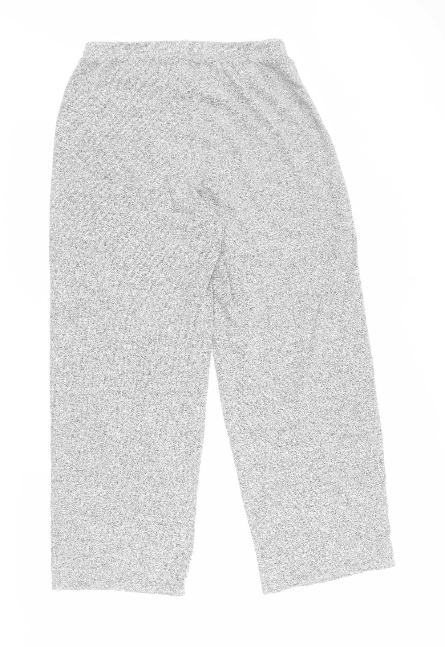 George Womens Grey Solid Polyester Top Lounge Pants Size 12