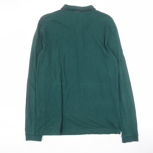 Topman Mens Green  Cotton  Polo Size L Collared Button