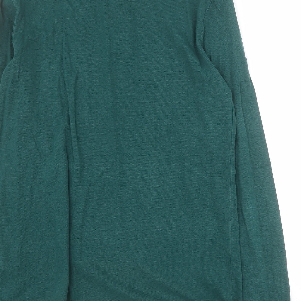 Topman Mens Green  Cotton  Polo Size L Collared Button