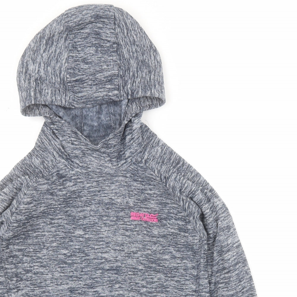 Regatta Girls Grey  100% Polyester Pullover Hoodie Size 11-12 Years  Pullover