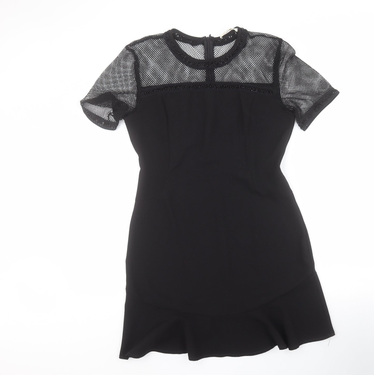 Just Addict Womens Black  Polyester A-Line  Size M  Round Neck Zip