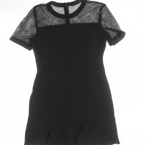 Just Addict Womens Black  Polyester A-Line  Size M  Round Neck Zip