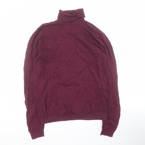 ASOS Womens Red Roll Neck  100% Cotton Pullover Jumper Size S