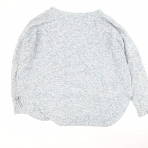 Marks and Spencer Womens Blue Round Neck  Acrylic Pullover Jumper Size 12