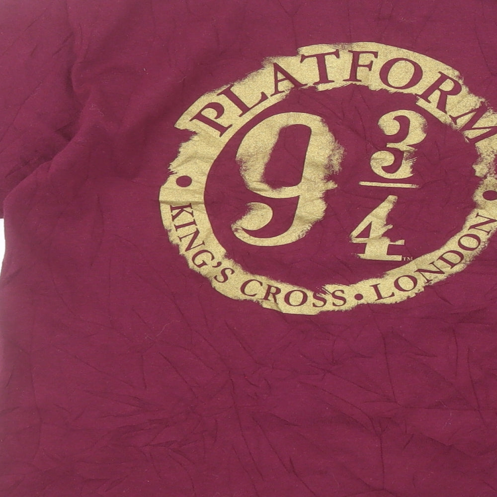 Gildan Boys Red  Cotton Pullover T-Shirt Size M Crew Neck Pullover - Harry Potter