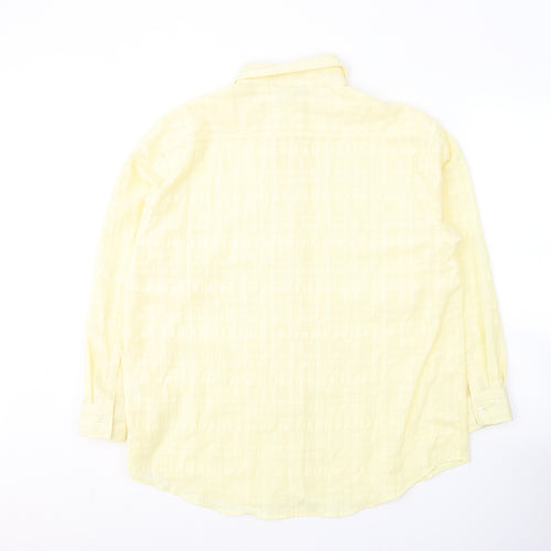 Damart Womens Yellow  Polyester Basic Button-Up Size 16 Round Neck