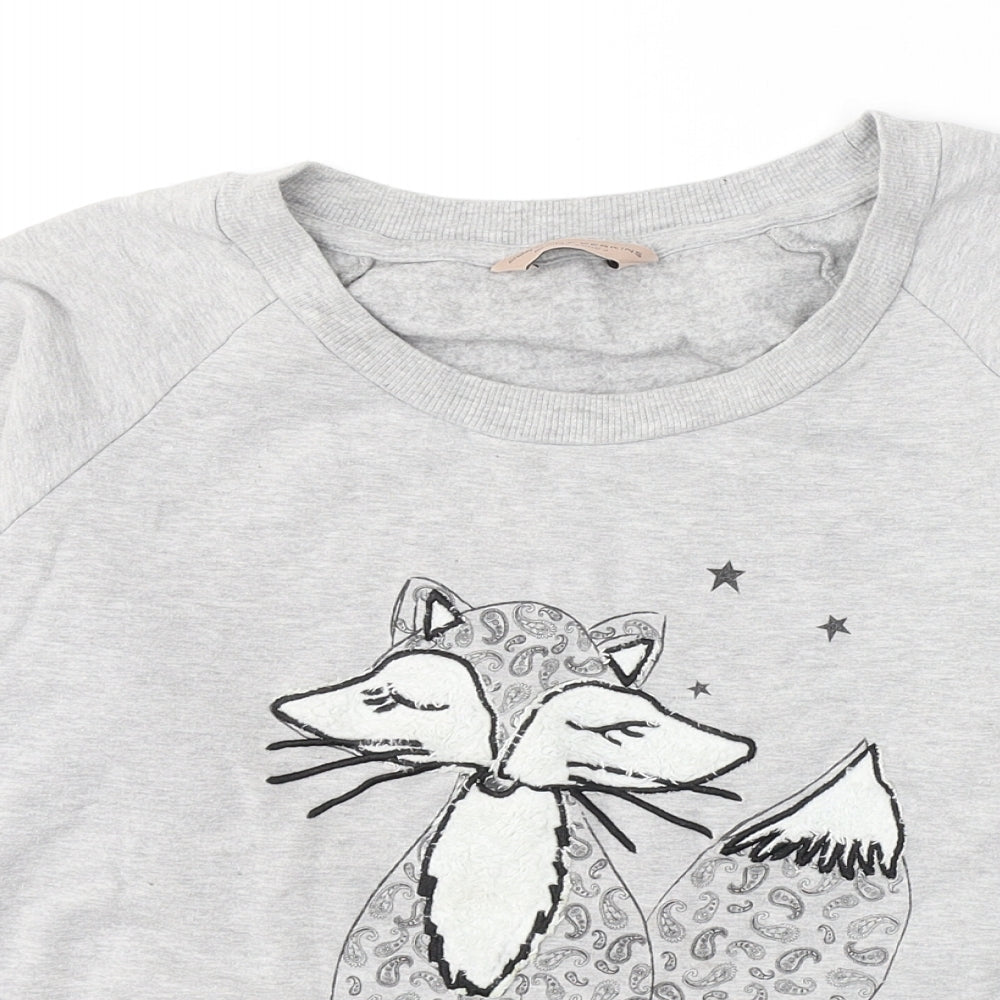 Dorothy Perkins Womens Grey  Cotton Jersey T-Shirt Size M Round Neck - Fox