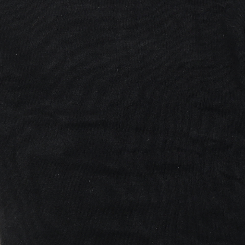 Anthology Womens Black Round Neck  Acrylic Pullover Jumper Size 16   - Gingerbread Man Christmas