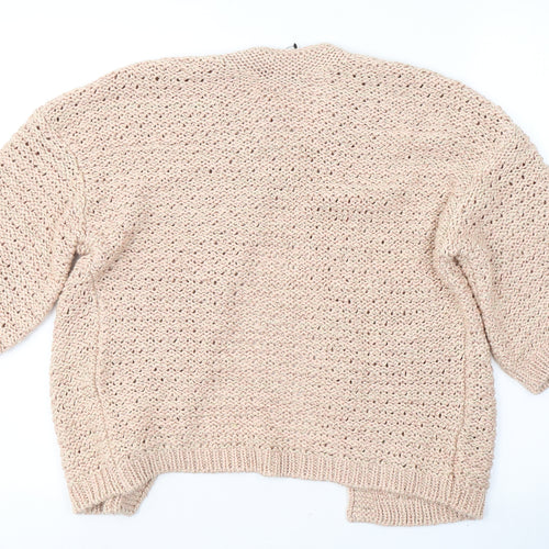 George Womens Pink Round Neck  Acrylic Cape Jumper Size 10