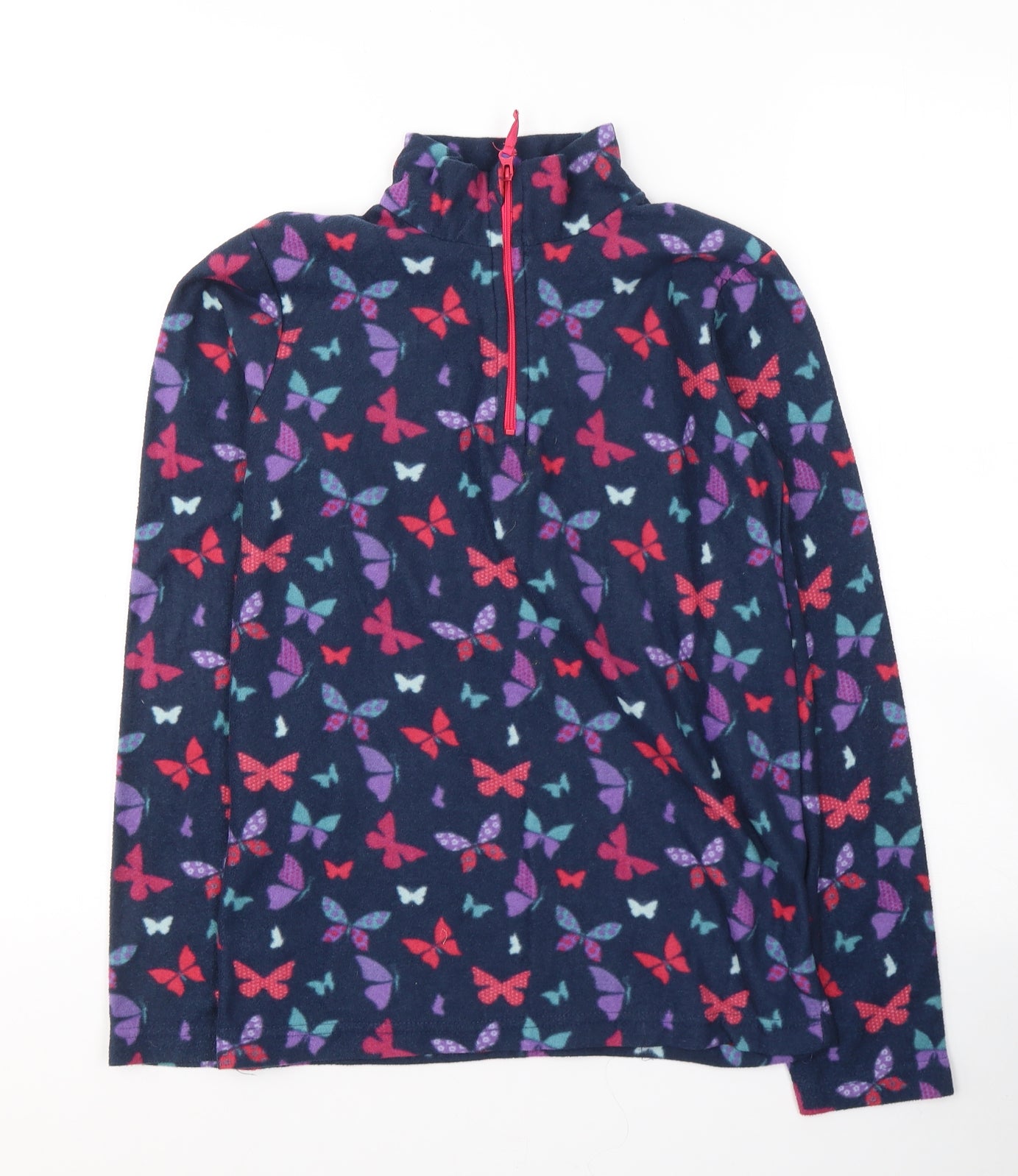 Mountain Warehouse Girls Blue Geometric Polyester Pullover Sweatshirt Size 11-12 Years  Pullover - Butterflies