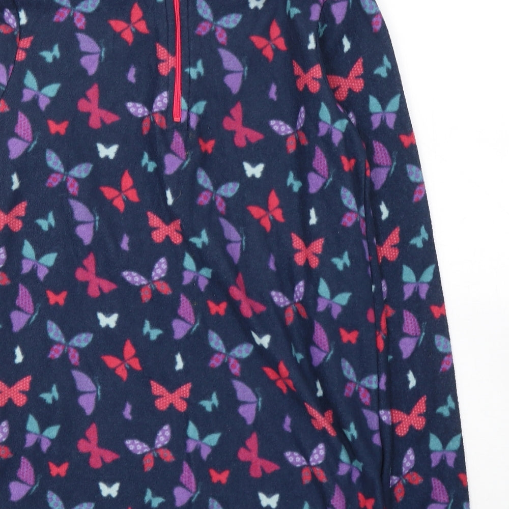 Mountain Warehouse Girls Blue Geometric Polyester Pullover Sweatshirt Size 11-12 Years  Pullover - Butterflies