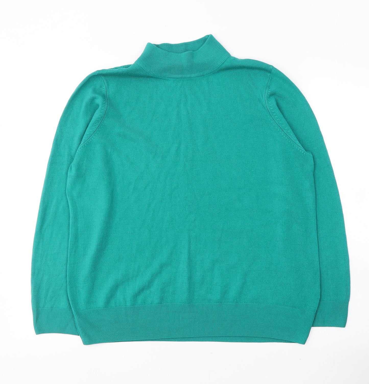 Marks and Spencer Womens Green Round Neck  Acrylic Pullover Jumper Size 18