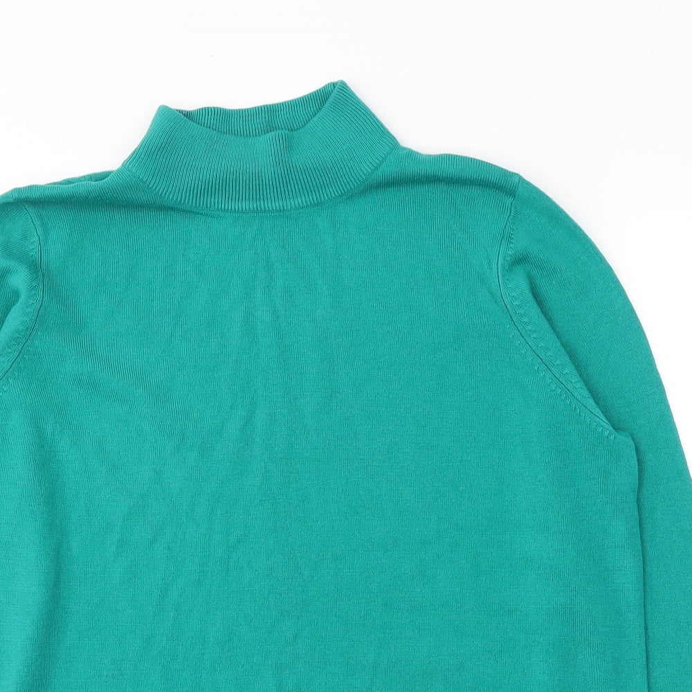 Marks and Spencer Womens Green Round Neck  Acrylic Pullover Jumper Size 18
