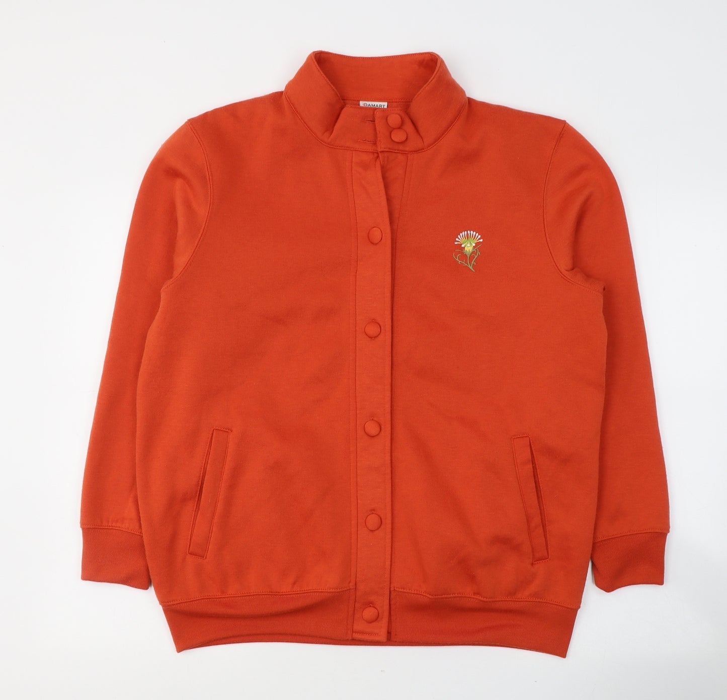Damart Womens Orange Collared  Polyester Cardigan Jumper Size 14