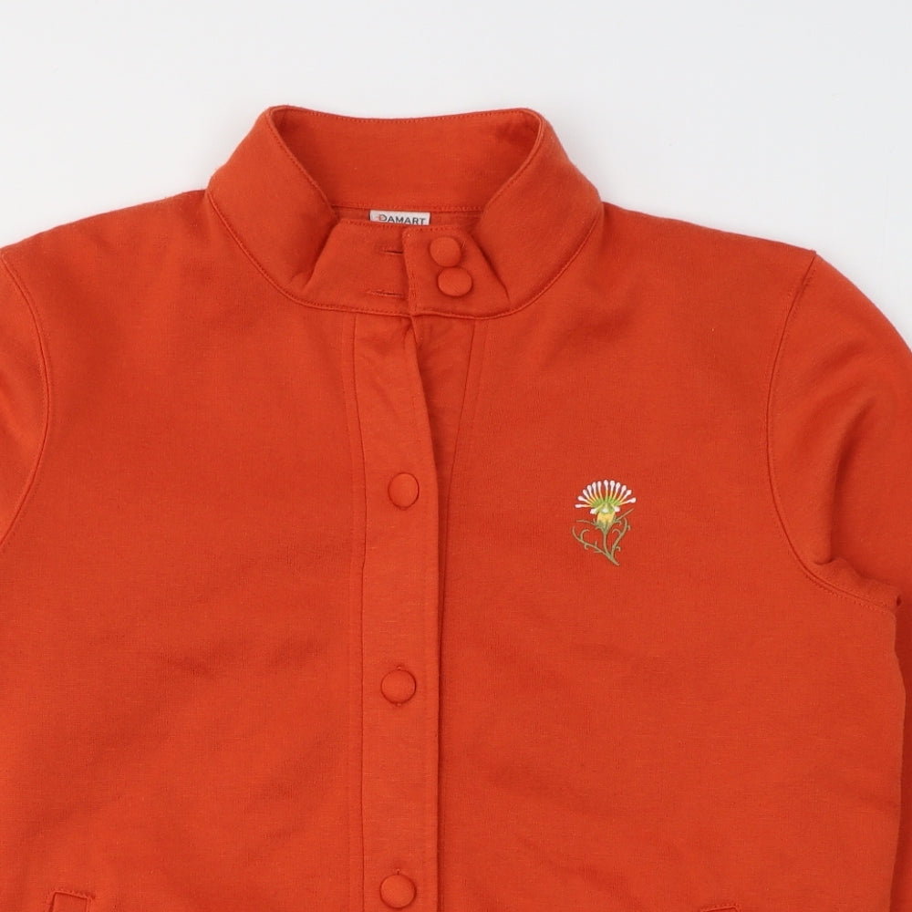 Damart Womens Orange Collared  Polyester Cardigan Jumper Size 14