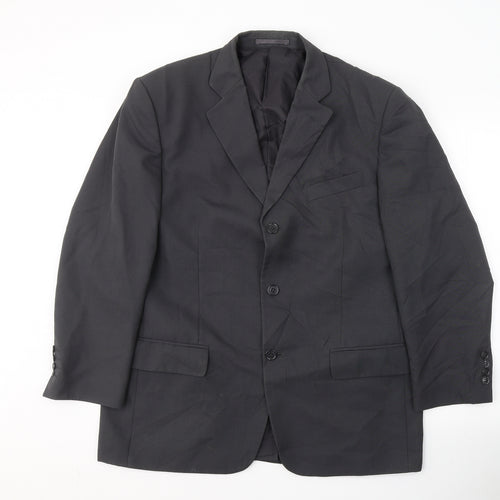 Knight & Asprey Mens Grey  Polyester Jacket Suit Jacket Size L