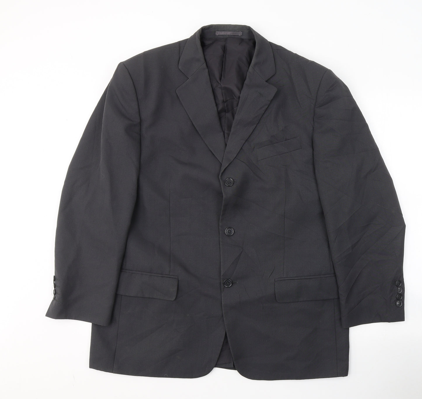 Knight & Asprey Mens Grey  Polyester Jacket Suit Jacket Size L