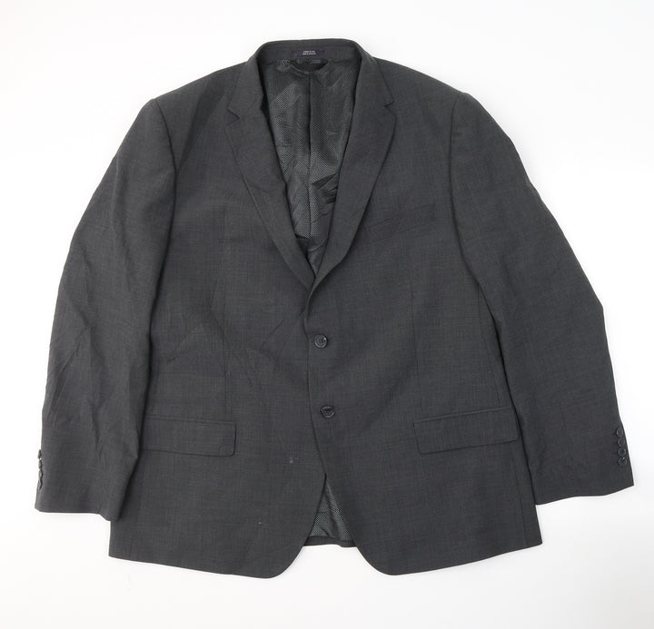 Marks and Spencer Mens Grey  Polyester Jacket Suit Jacket Size XL