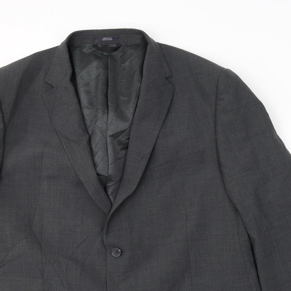 Marks and Spencer Mens Grey  Polyester Jacket Suit Jacket Size XL