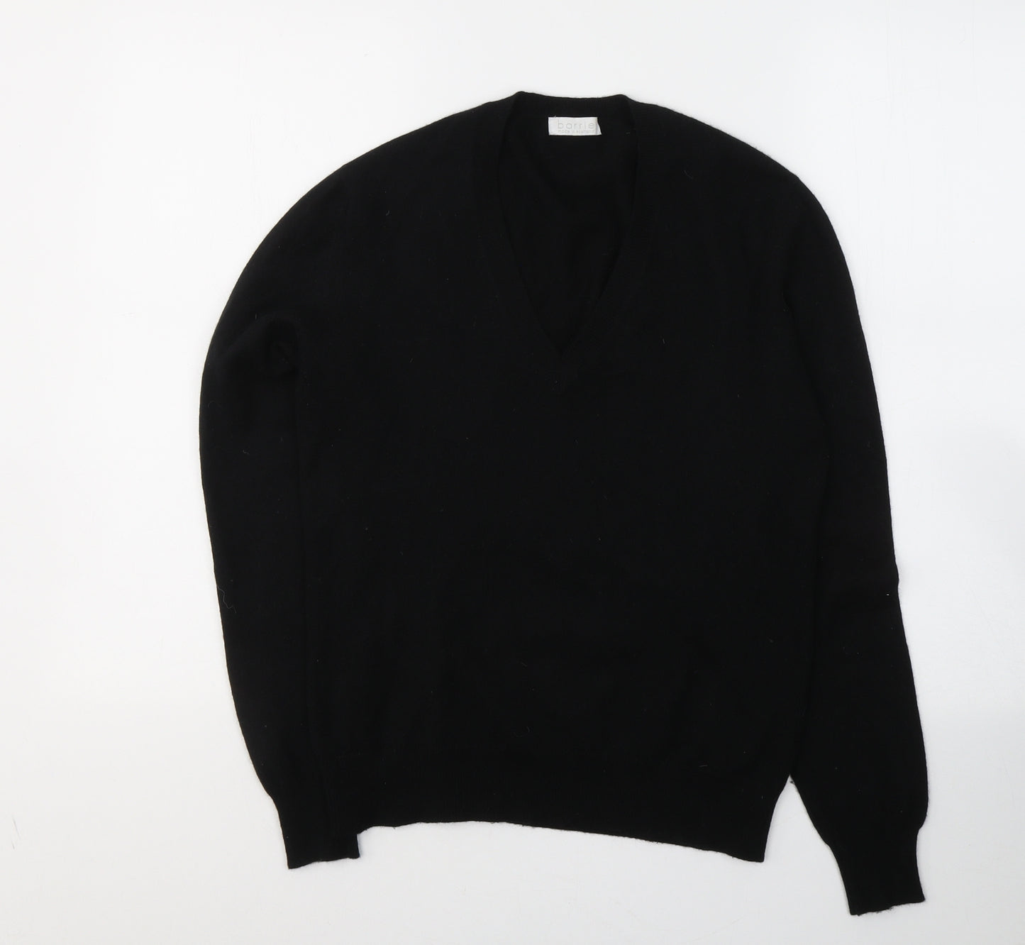 Barrie Womens Black Round Neck  Cashmere Pullover Jumper Size M