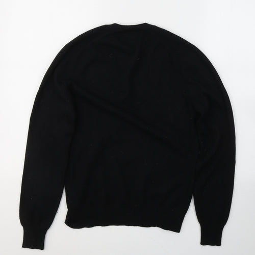 Barrie Womens Black Round Neck  Cashmere Pullover Jumper Size M