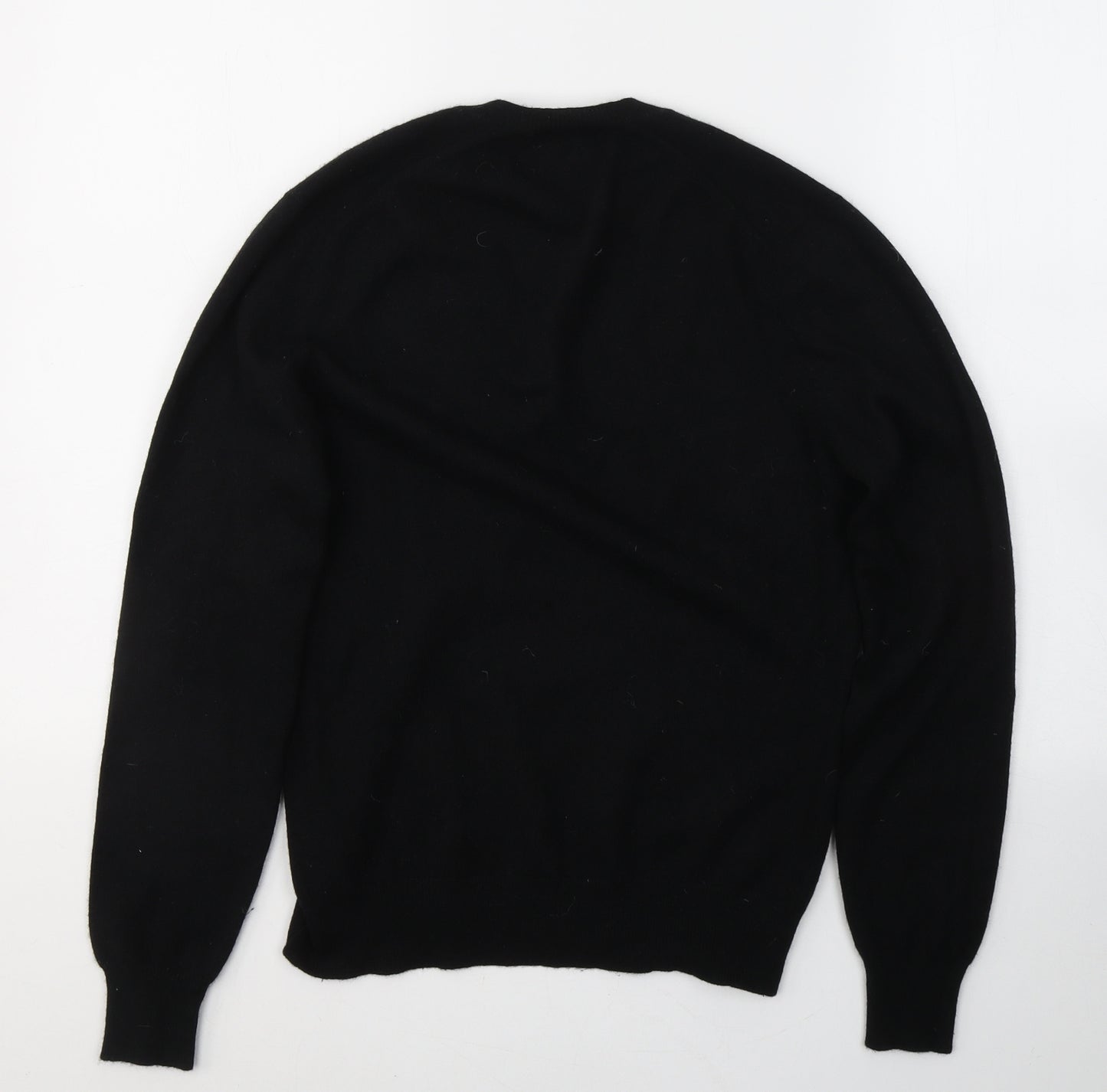 Barrie Womens Black Round Neck  Cashmere Pullover Jumper Size M