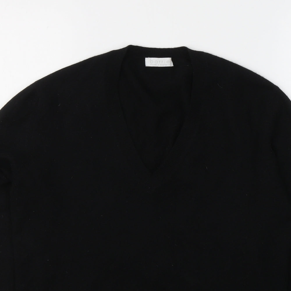 Barrie Womens Black Round Neck  Cashmere Pullover Jumper Size M