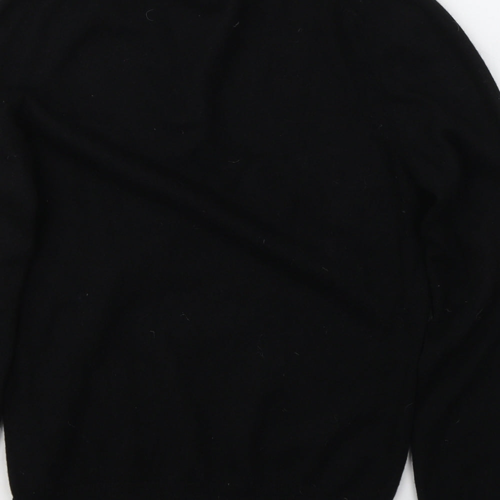 Barrie Womens Black Round Neck  Cashmere Pullover Jumper Size M