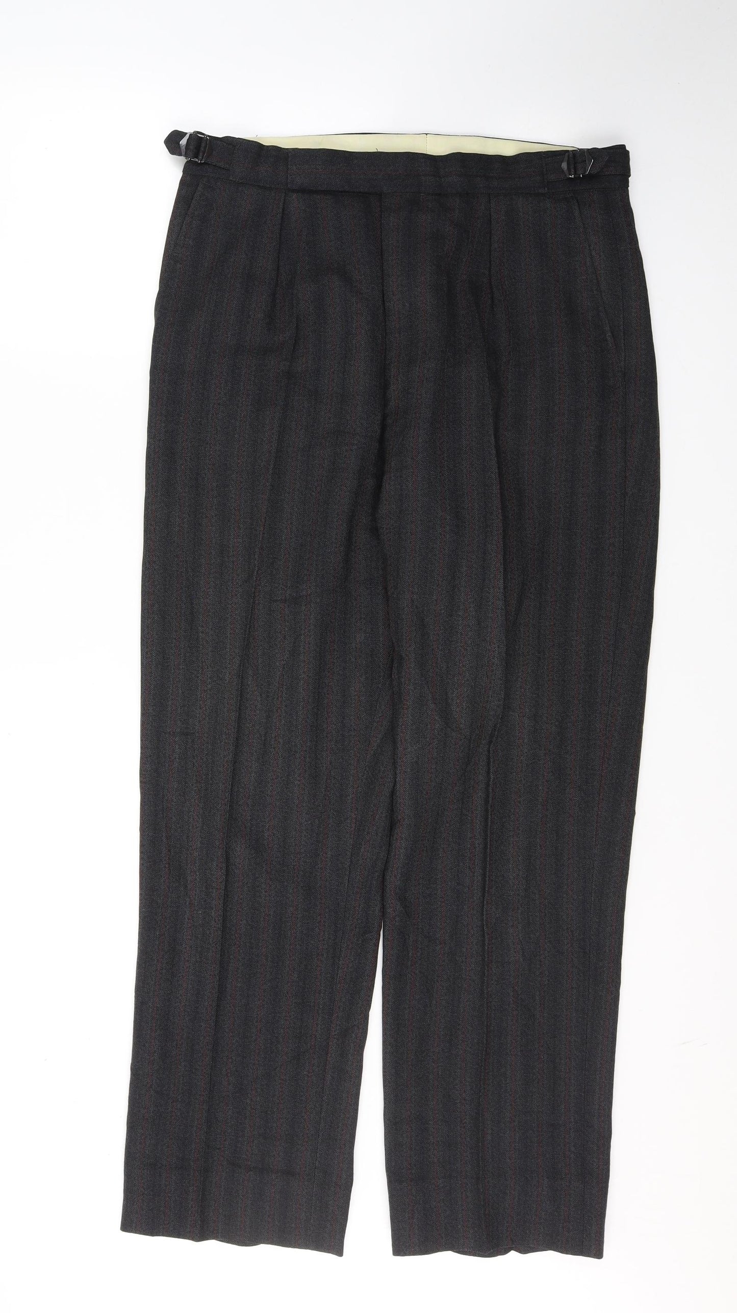 Bernar Reiss Mens Grey  Polyester Trousers  Size 32 L28 in Regular Button