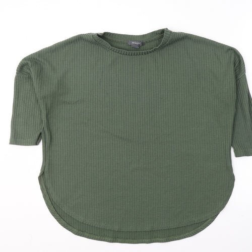 Primark# Womens Green  Polyester Jersey T-Shirt Size 10 Round Neck