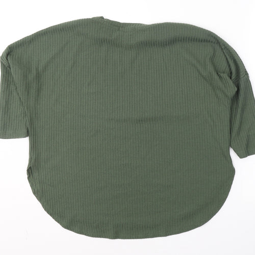 Primark# Womens Green  Polyester Jersey T-Shirt Size 10 Round Neck