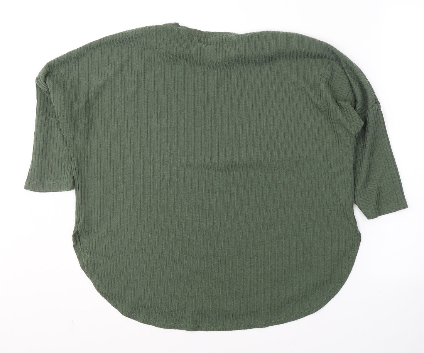 Primark# Womens Green  Polyester Jersey T-Shirt Size 10 Round Neck