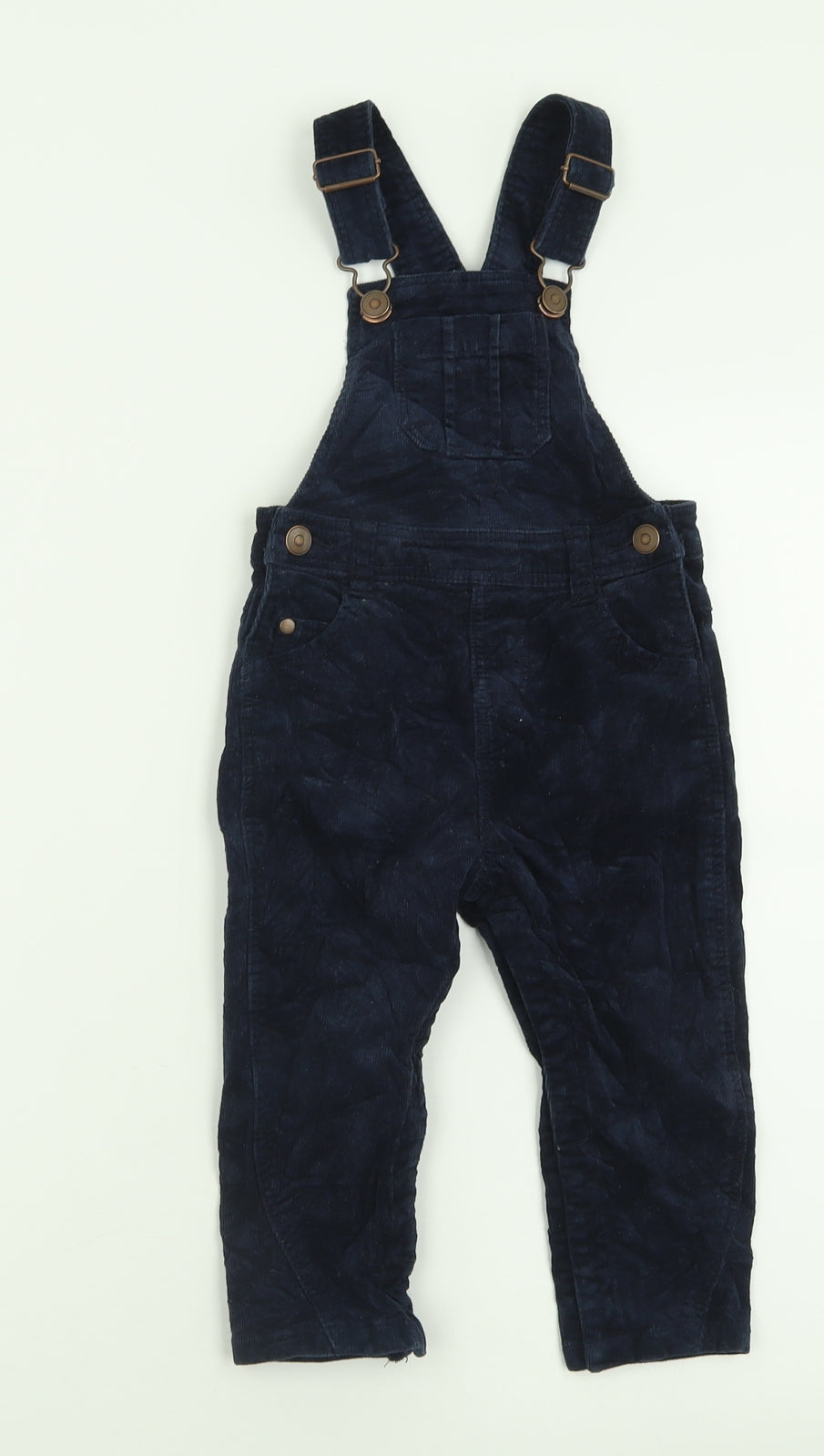 M&Co Boys Blue  Cotton Dungaree Outfit/Set Size 18-24 Months  Button