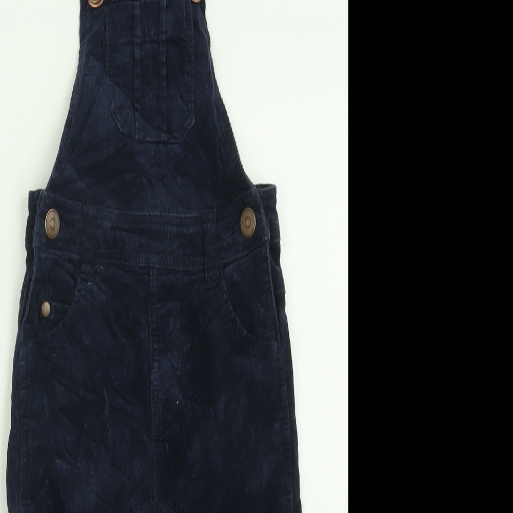 M&Co Boys Blue  Cotton Dungaree Outfit/Set Size 18-24 Months  Button