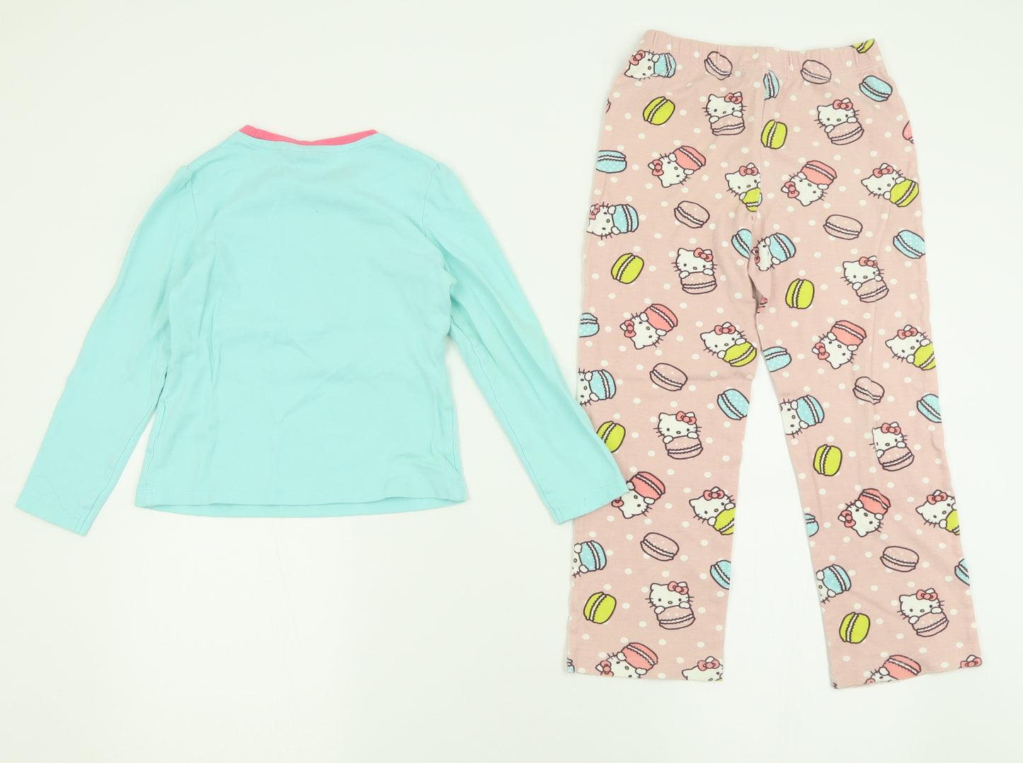 Hello Kitty Girls Multicoloured Geometric Cotton Cami Pyjama Set Size 7-8 Years  Pullover