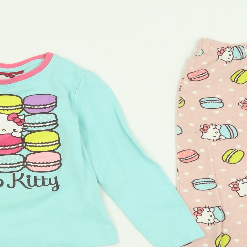 Hello Kitty Girls Multicoloured Geometric Cotton Cami Pyjama Set Size 7-8 Years  Pullover