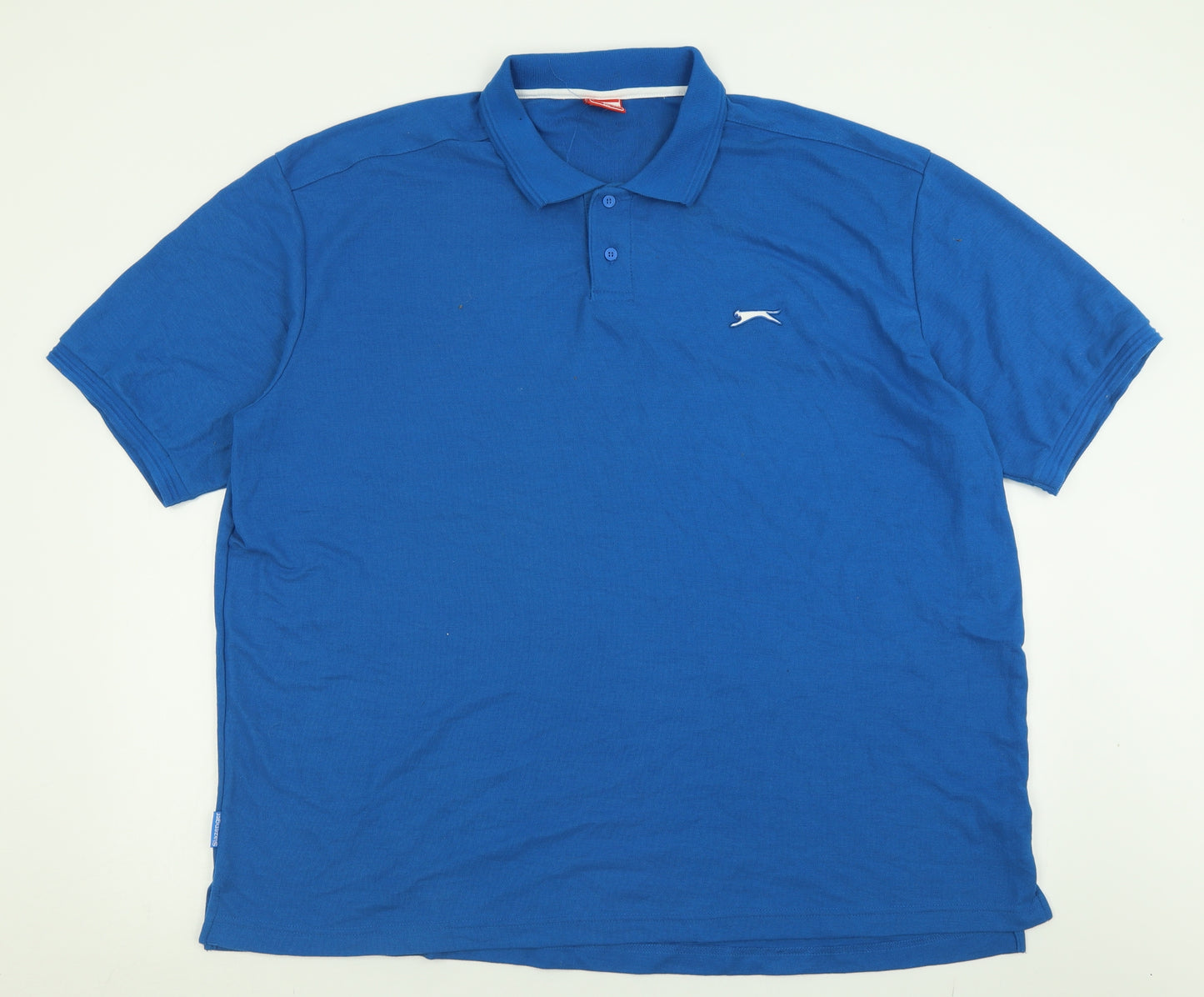Slazenger Mens Blue  Cotton  Polo Size 4XL Collared Button