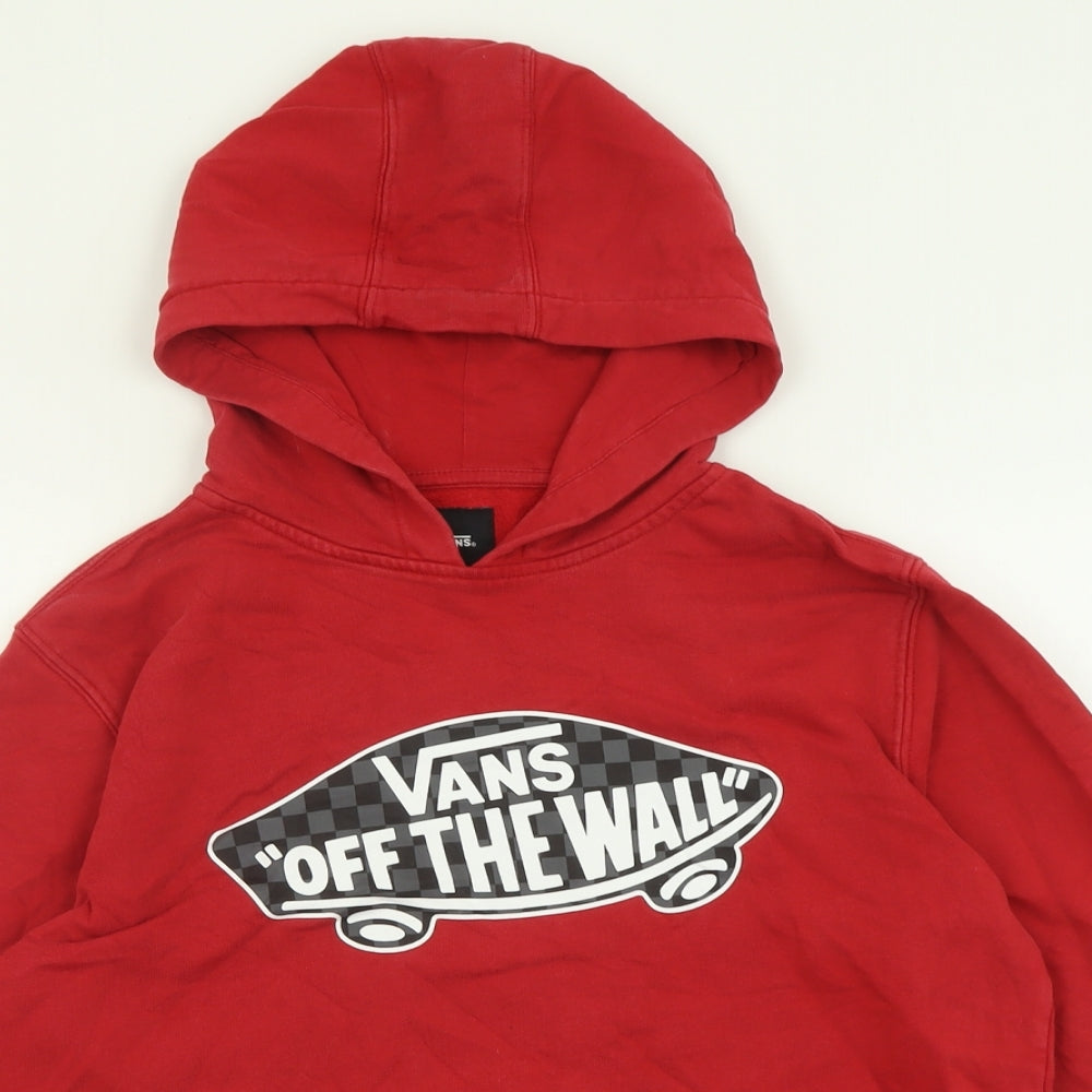 VANS Mens Red  Cotton Pullover Hoodie Size L