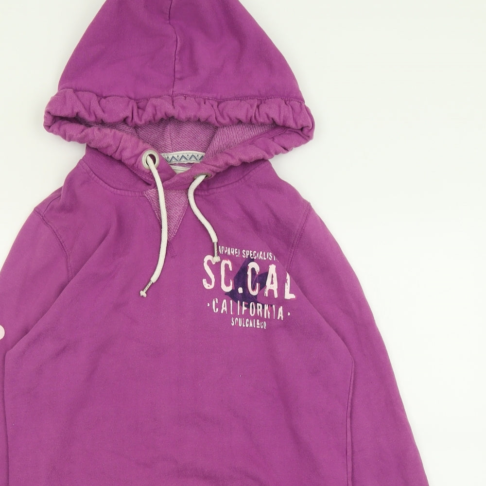 SoulCal&Co Womens Purple  Cotton Pullover Hoodie Size 10  Pullover