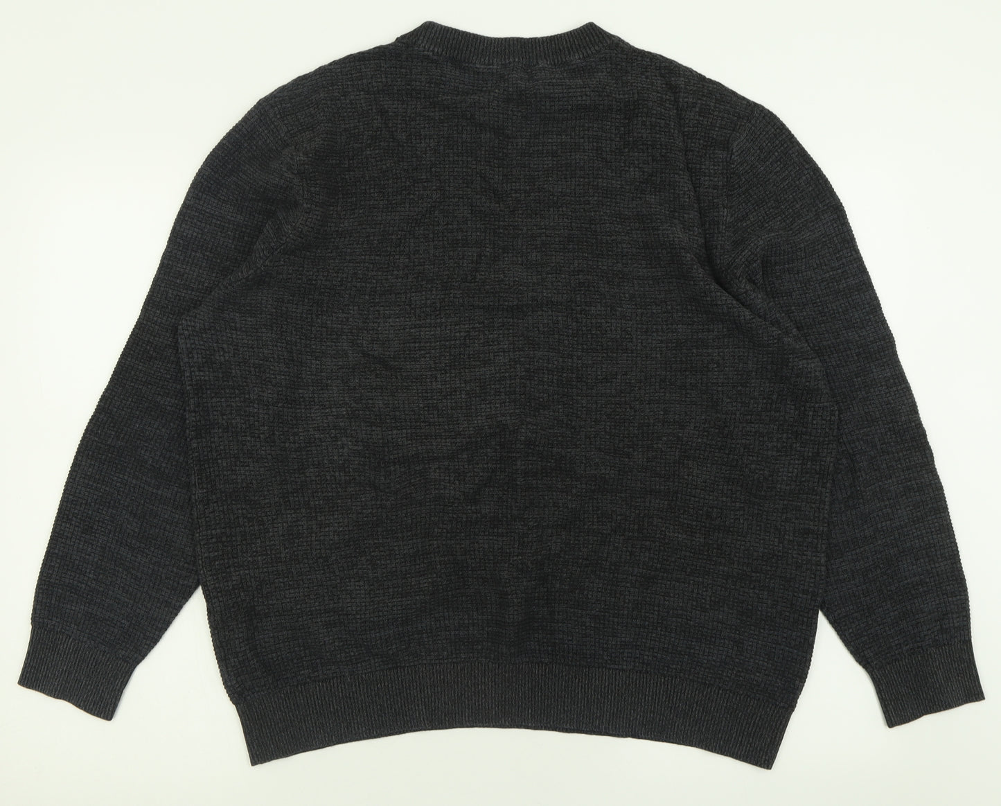 George Mens Black Crew Neck  Cotton Pullover Jumper Size XL