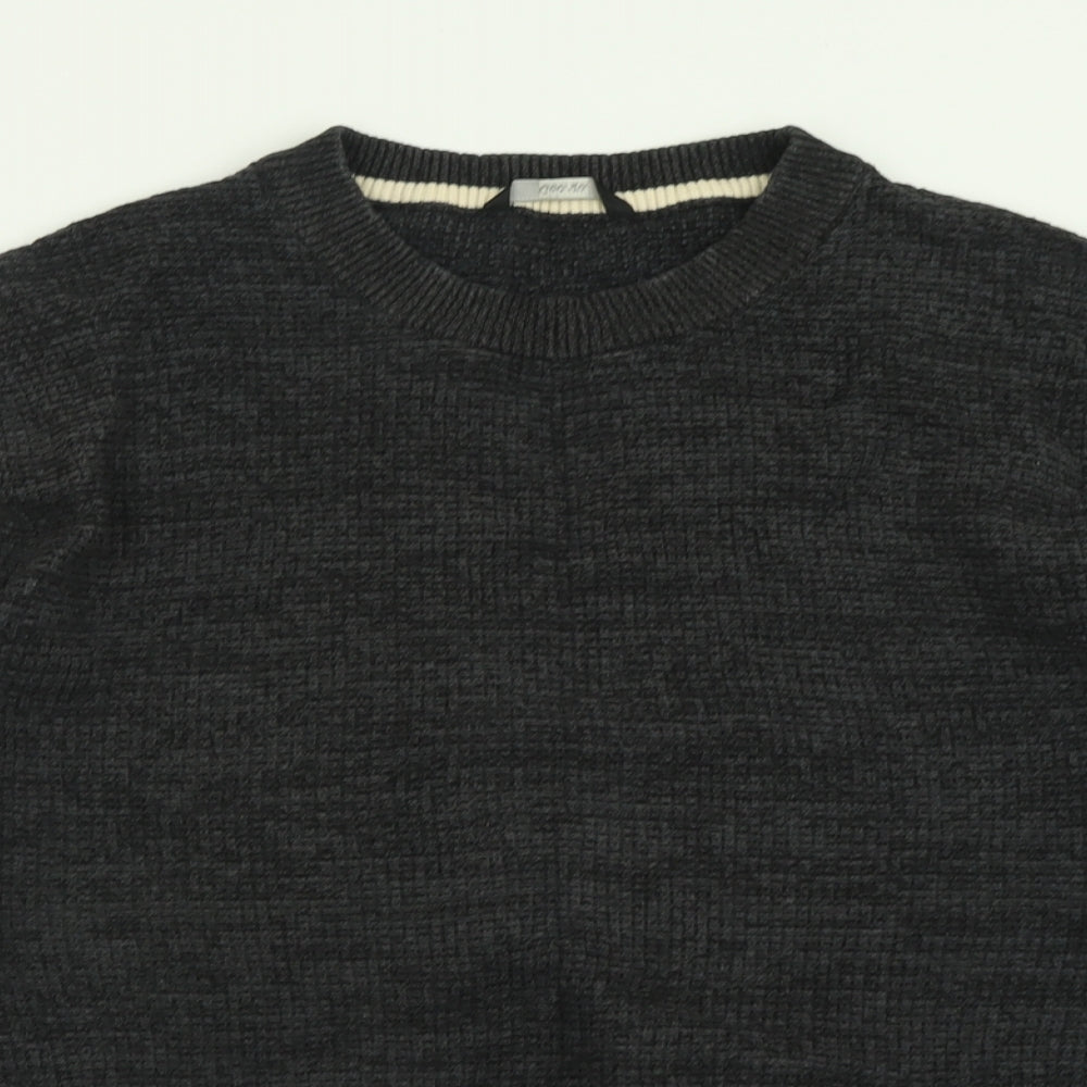 George Mens Black Crew Neck  Cotton Pullover Jumper Size XL